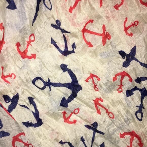 NEW Nautical Anchor Print scarf - Picture 4 of 5
